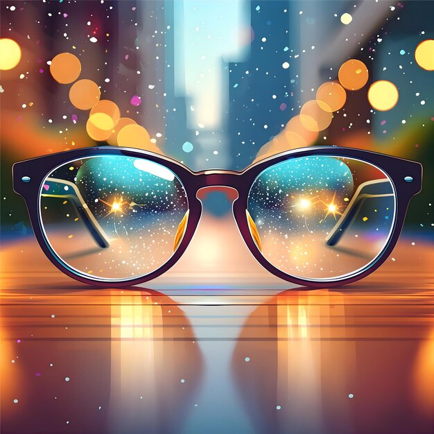 Foto a pair of glasses with a reflection