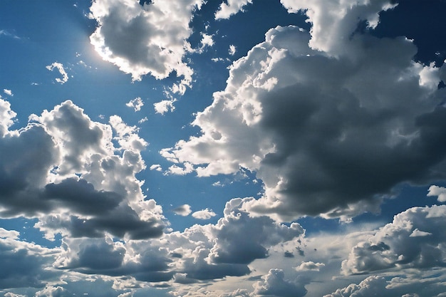Foto a paisagem das nuvens tem-se desenvolvido de forma magnífica o vasto céu azul e o céu de nuvens
