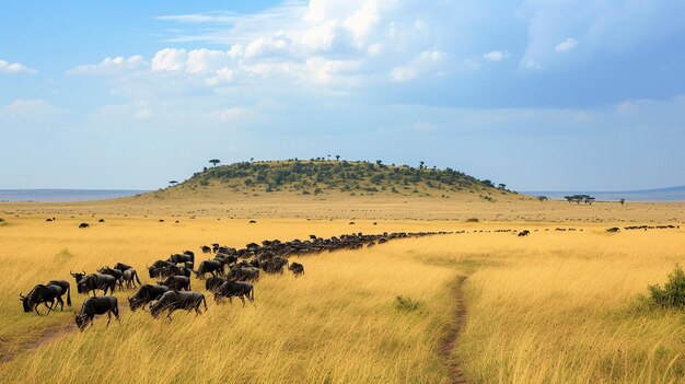 A paisagem do Serengeti, lar de pastagens douradas, tornou-se um ponto quente de migração.