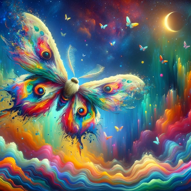 A paisagem dos sonhos das borboletas galácticas