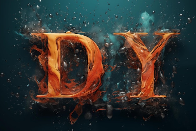 Foto a palavra dy em chamas e fogo no estilo de exploração de textura ai gerado