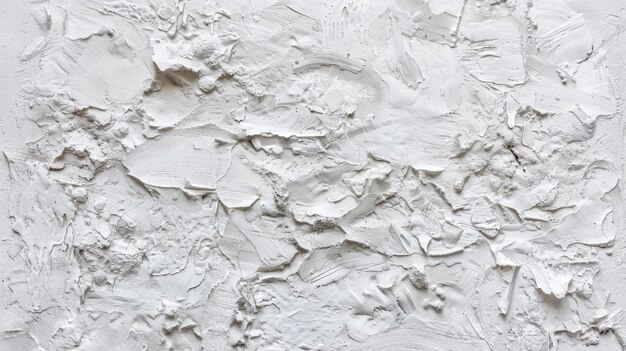 A parede da fachada de gesso branco áspero e texturizado cria um fundo único