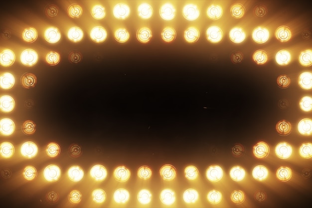 A parede das lâmpadas incandescentes é laranja brilhante. Fundo LED