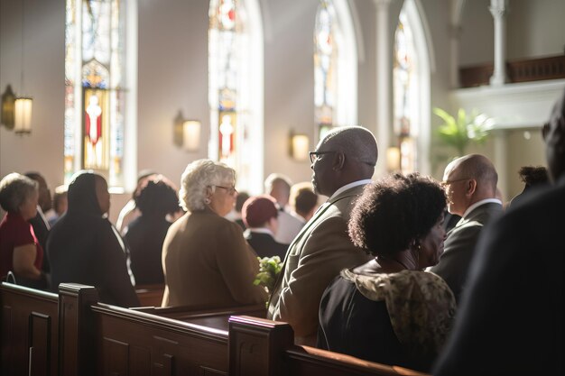 A Páscoa reflete uma congregação da igreja em oração