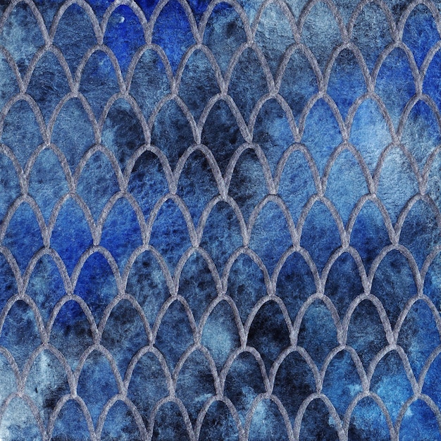 A pele do dragão escala o fundo da textura do padrão de prata azul da safira