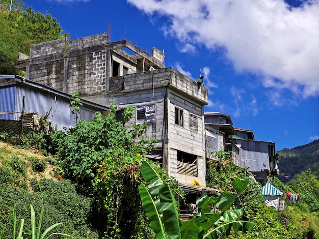 A pequena aldeia em Banaue das Filipinas