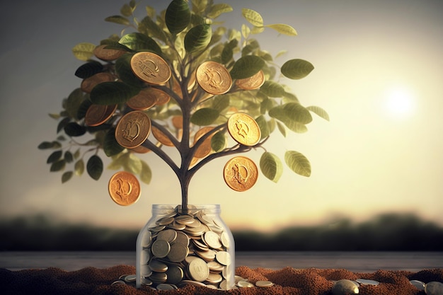 A pequena árvore da riqueza uma ilustração sobre a riqueza e o investimento que o Ai gerou