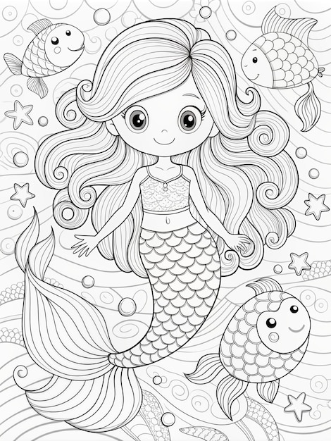 desenho para colorir de sereia