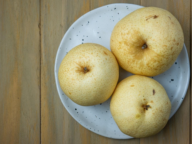 A pera doce chinesa fresca para o conceito de comida ou saúde