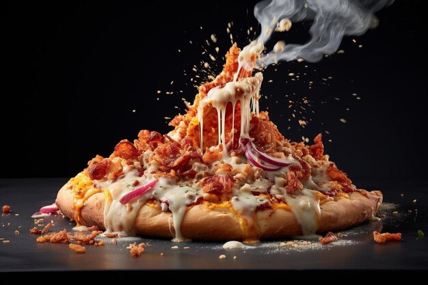 Foto a perfeição da pizza celestial