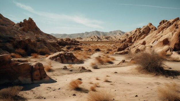 Foto a photo of desert landscapes