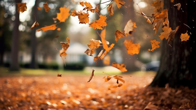 A_photograph_of_leaves_falling_from_a_tree_capture