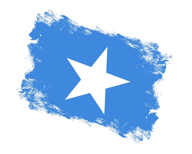 A pincelada pintou a bandeira da Somália no fundo branco