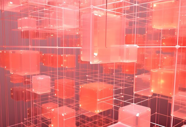 a_pink_and_orange_texture_of_square_wires_and_cubes_web3_blockchain