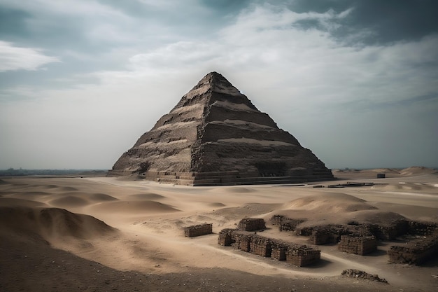 A pirâmide de Khafre e a Grande Pirâmide de Gizé