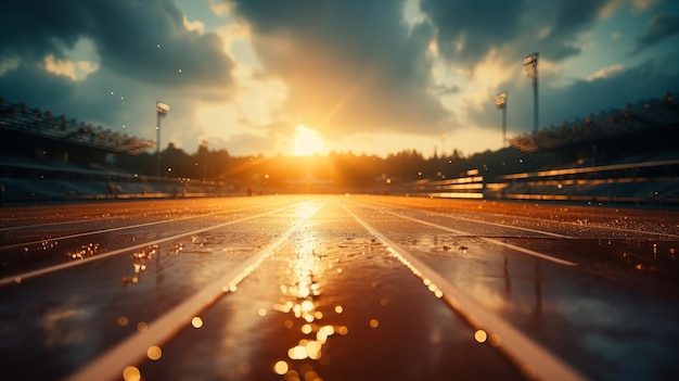 A pista de corrida é lisa e pronta para os corredores