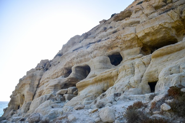 A pitoresca praia de Matala Grécia Creta