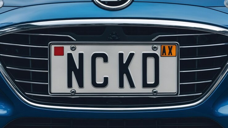 Foto a placa de matrícula de carro vazia licenciar o espaço de cópia ou modelo de projeto