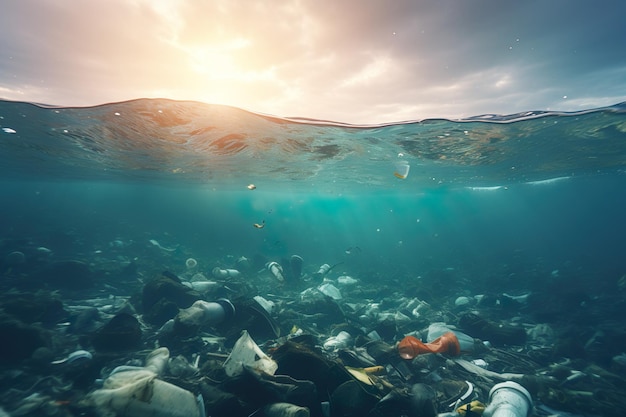 A poluição plástica no oceano prejudica a vida marinha