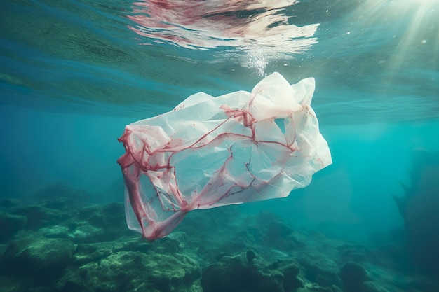 A poluição plástica no oceano prejudica a vida marinha