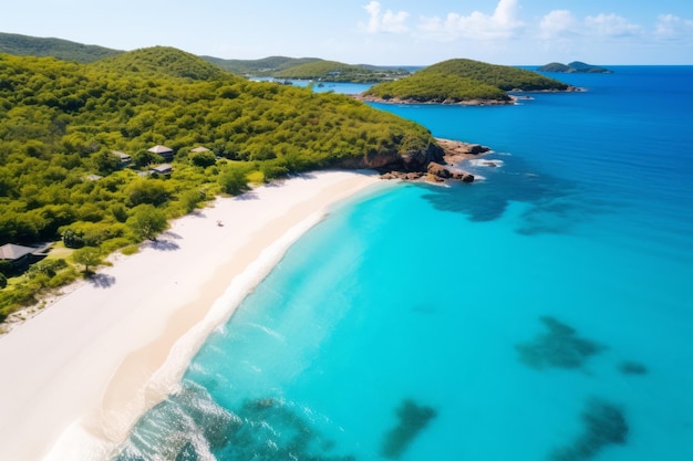 a praia e o oceano de cima