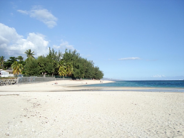 A praia idílica das ilhas do pacífico