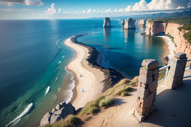 A praia na costa da frança