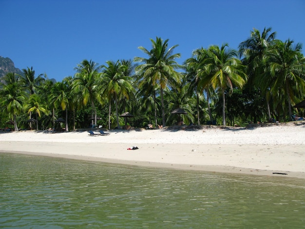 A praia na ilha Malásia de Langkavi