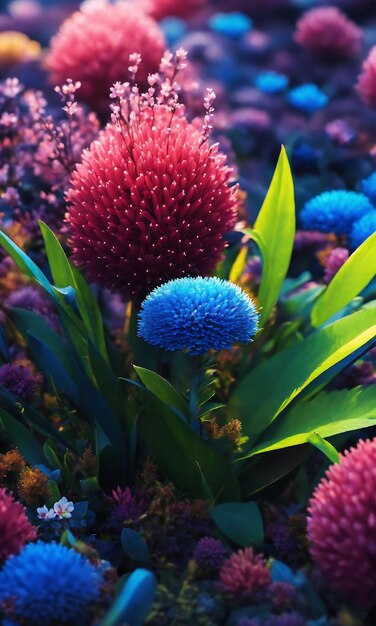 Foto a primavera, a flor da cereja e as flores coloridas