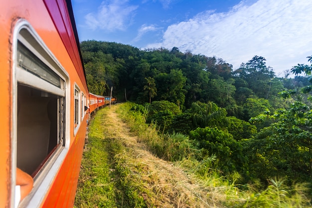 Foto a principal estrada de ferro do sri lanka viaja para a região montanhosa