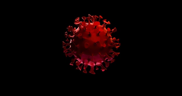 A propagação do vírus com fundo desfocado. Ilustração 3D
