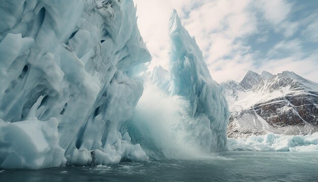 A queda das geleiras na Groenlândia Foto do barco