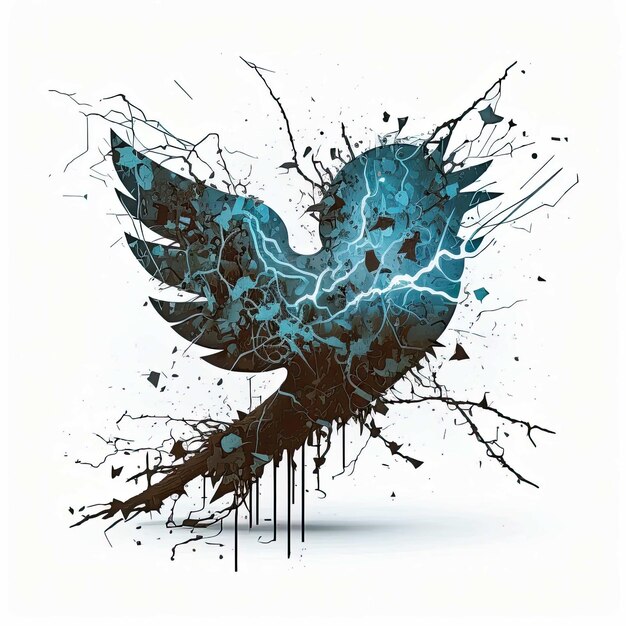 Foto a queda do pássaro azul o fim do twitter visualizado ai gerado