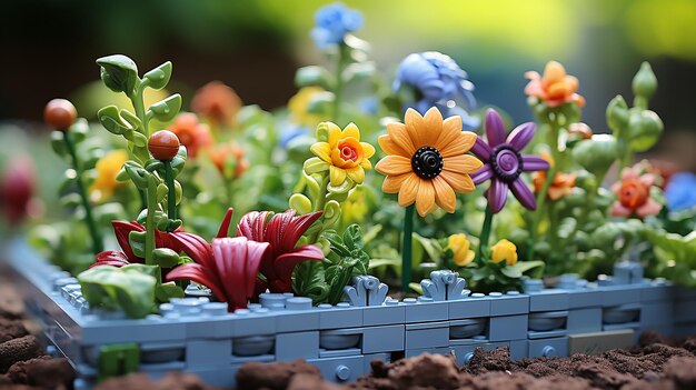 Foto a_rectangular_flower_bed_construct