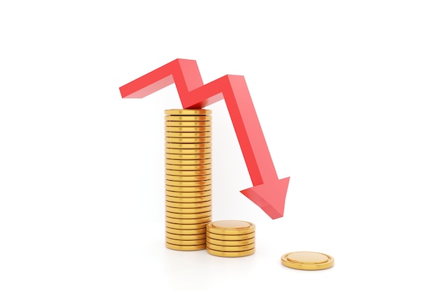 a red arrow pointing up to a graph that says percent