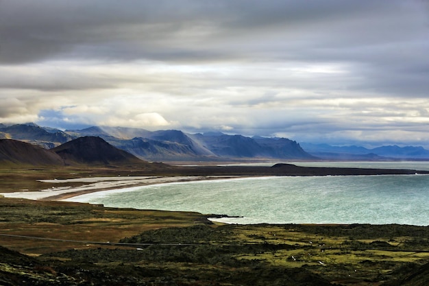 A região do parque nacional perto de Olafsvik, na Islândia