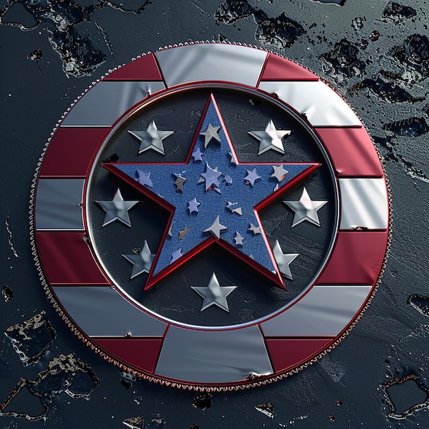 Foto a round object with stars and stripes is shown on a black surface