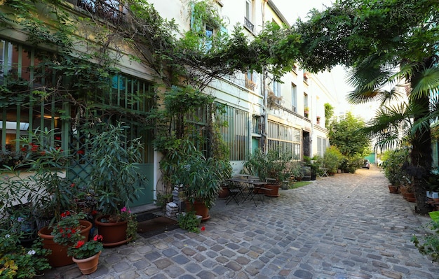 A rua secreta perdida de Figuier no distrito de Bastille de Paris