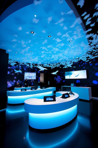 A sala azul na barra de espaço