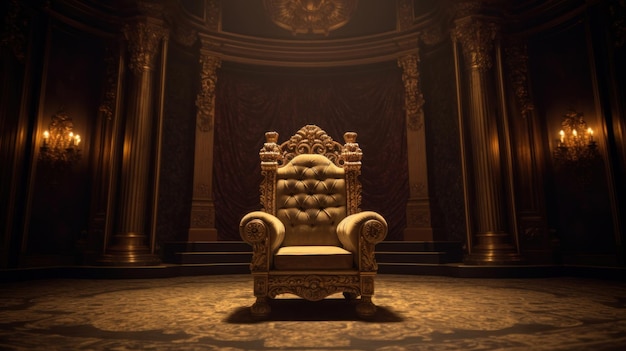 A sala do trono com a cadeira dourada
