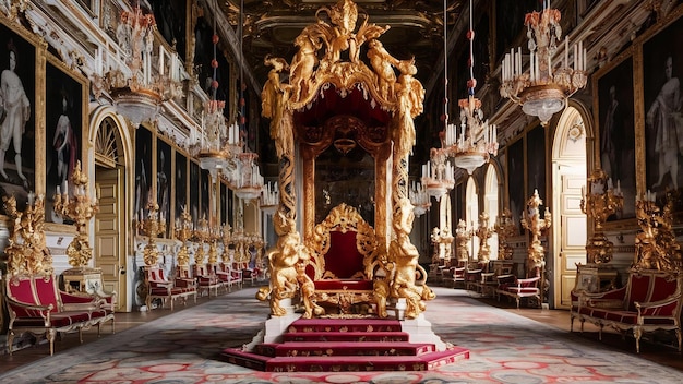 Foto a sala do trono no palácio de versalhes