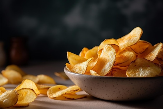 Foto a satisfação de dar água na boca encontrada nas batatas fritas crocantes e deliciosas