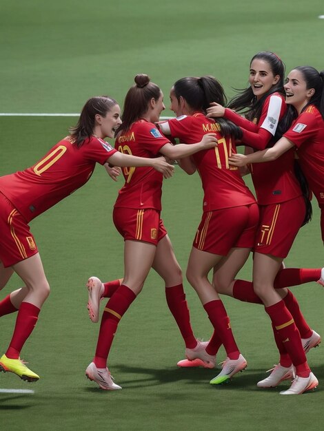 Foto a selecção feminina de futebol espanhola