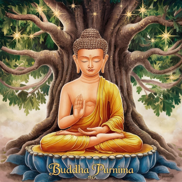A serenidade e a espiritualidade de Buda Purnima Generative Ai