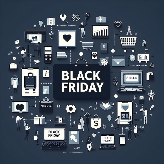 Foto a sexta-feira negra é conhecida como o último dia para fazer compras em muitos países ocidentais e orientais
