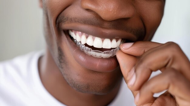 A simetria de um sorriso moldado por um alinhador