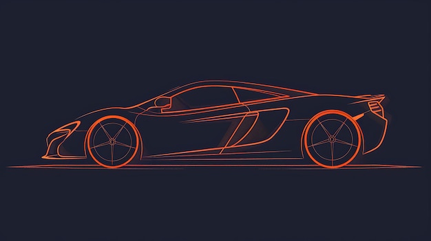 Foto a sleek and stylish sports car is depicted in this digital drawing