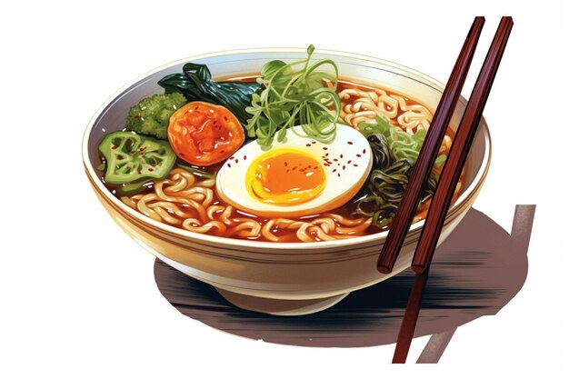 A sopa de ramen japonesa é tradicionalmente deliciosa