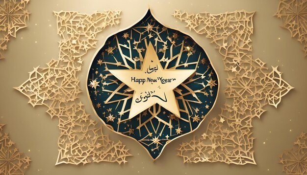 Foto a star that says happy new year on it