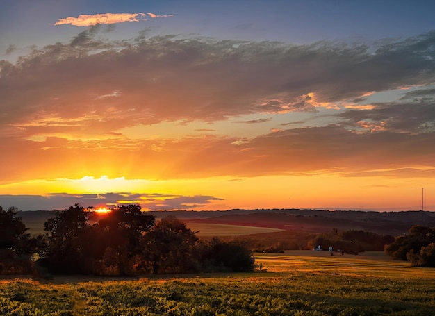 a_sunset_in_a_field_with_sunset